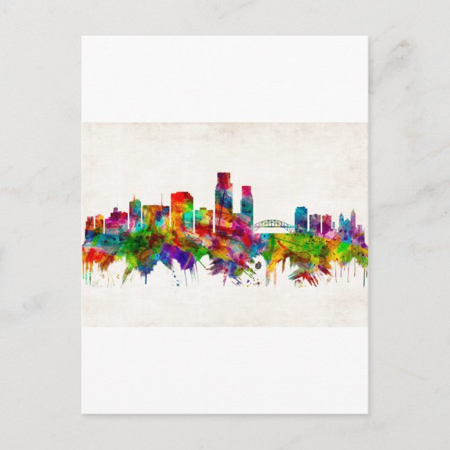 Corpus Christi Texas Skyline Invitation Postcard (Front)