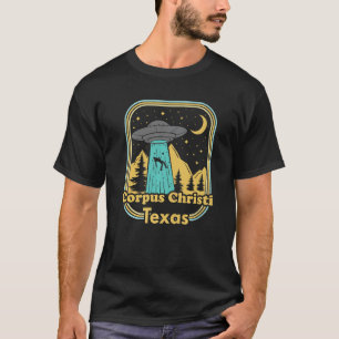 Corpus Christi Texas Ufo Alien 80s Retro State Pri T-Shirt