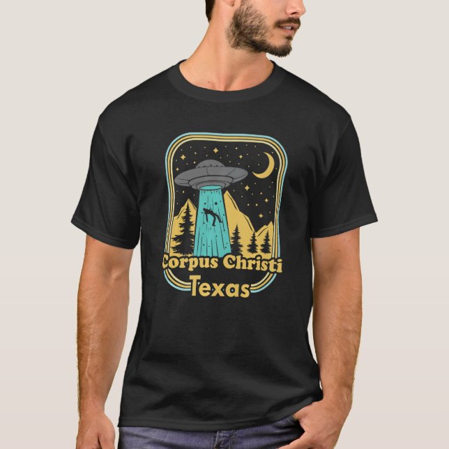Corpus Christi Texas Ufo Alien 80s Retro State Pri T-Shirt (Front)