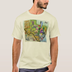 Corpus Christi Tx Cartoon Map T-Shirt