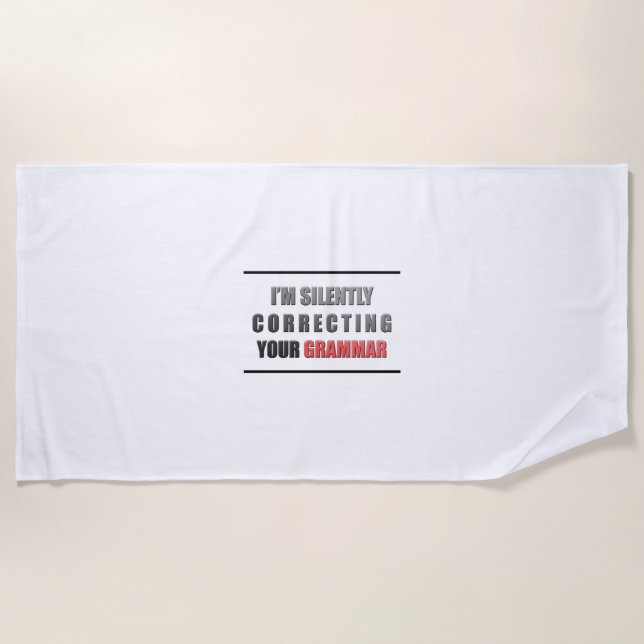 Correct Grammar Beach Towel (Front)