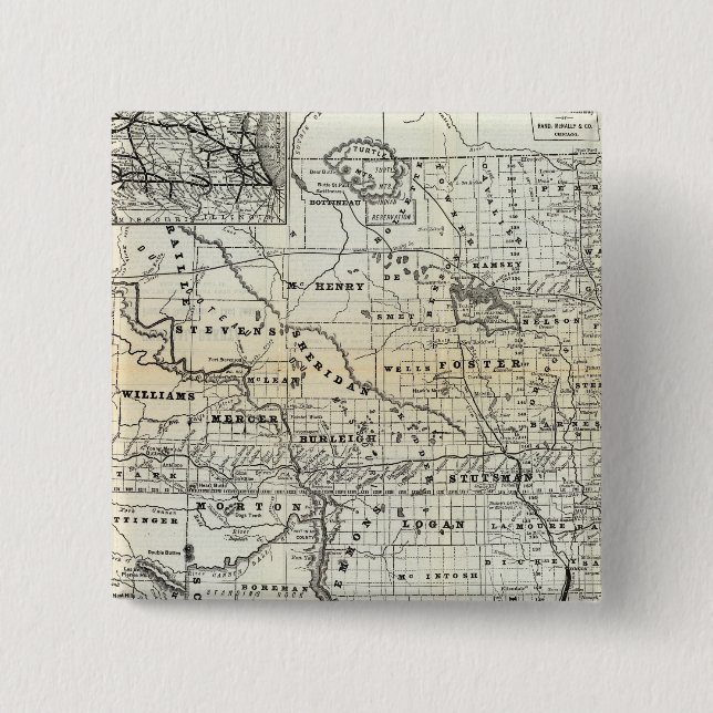 Correct map of Dakota 15 Cm Square Badge (Front)