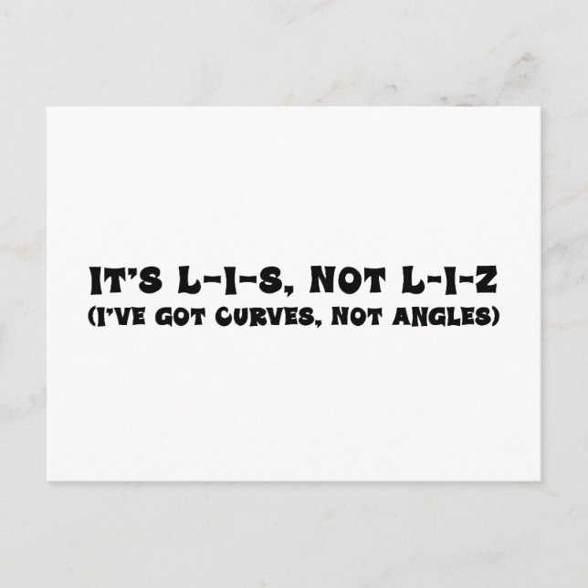 Correct Spelling of Lis Postcard (Front)