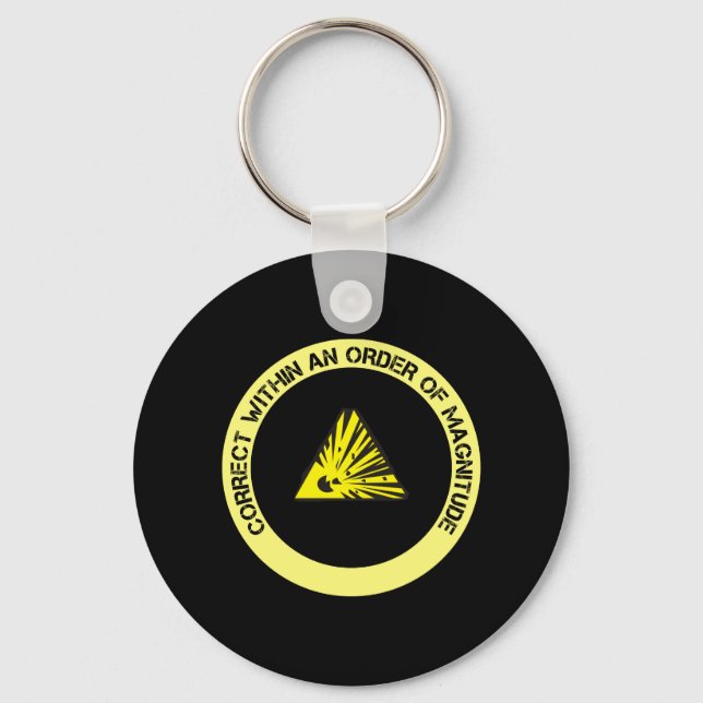 Correct within an order of magnitude key ring (Front)