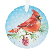 CORRECTED: Cardinal - Red Bird Ornament