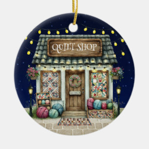 CORRECTED QUILT Shop Ceramic Ornament