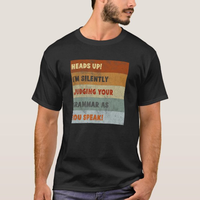 Correcting Grammar  English Teacher Quote Retro T-Shirt (Front)