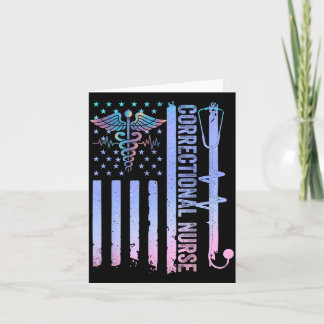 Correctional Nurse Aamerican Flag Corrections Card