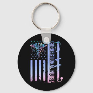 Correctional Nurse Aamerican Flag Corrections Key Ring
