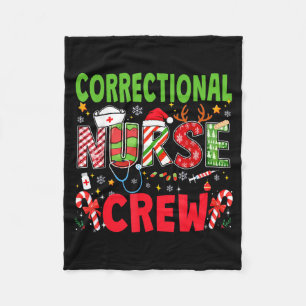 Correctional Nurse Christmas Crew Funny Xmas Nurse Fleece Blanket