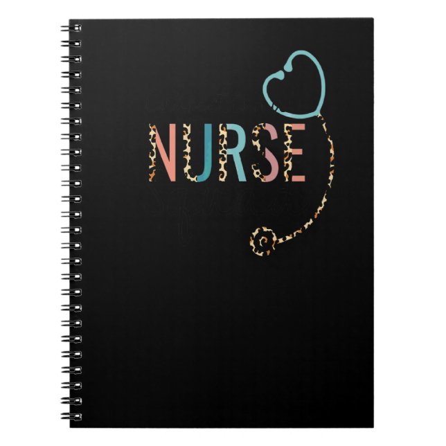 Correctional Nurse Jail Squad Leopard Stethoscope  Notebook (Front)