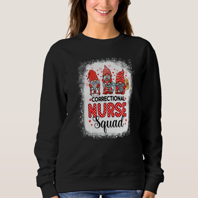 Correctional Nurse Squad Gnomes Nursing Valentine  Sweatshirt (Front)