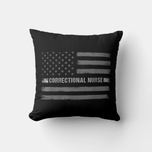 Correctional Nurse US Flag Vintage Health Care Cushion