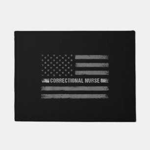 Correctional Nurse US Flag Vintage Health Care Doormat