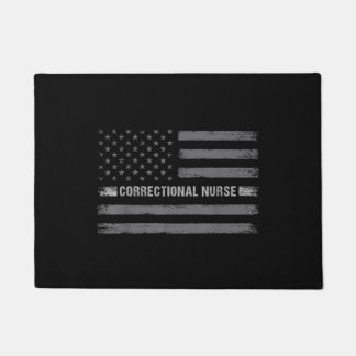 Correctional Nurse US Flag Vintage Health Care Doormat