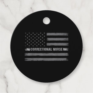 Correctional Nurse US Flag Vintage Health Care Favour Tags