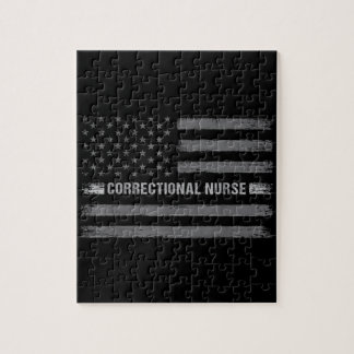 Correctional Nurse US Flag Vintage Health Care Jigsaw Puzzle