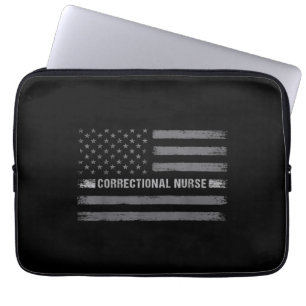 Correctional Nurse US Flag Vintage Health Care Laptop Sleeve