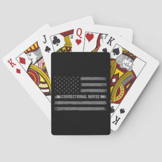 Correctional Nurse US Flag Vintage Health Care Playing Cards
