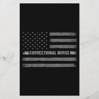 Correctional Nurse US Flag Vintage Health Care Stationery