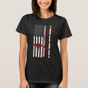 Correctional Nurse USA Flag Nursing RN T-Shirt