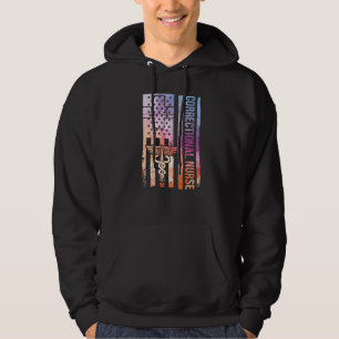 Correctional Nursing Tie Dye American Flag Correct Hoodie
