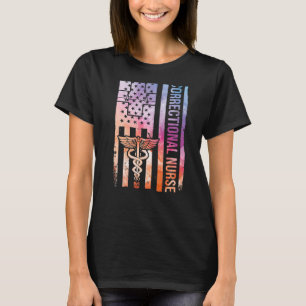 Correctional Nursing Tie Dye American Flag Correct T-Shirt