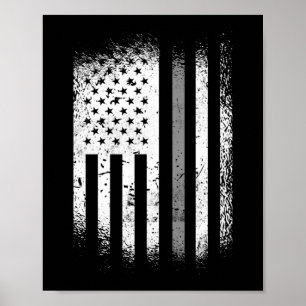 Correctional Officer American Flag Thin Silver Poster