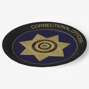 Correctional Officer Badge Gold 02-PAPER PLATES