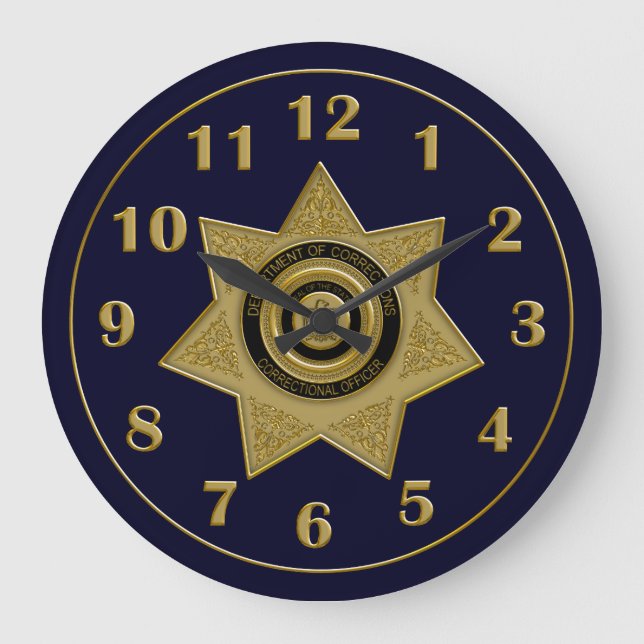 Correctional Officer Badge Wall Clock (Front)
