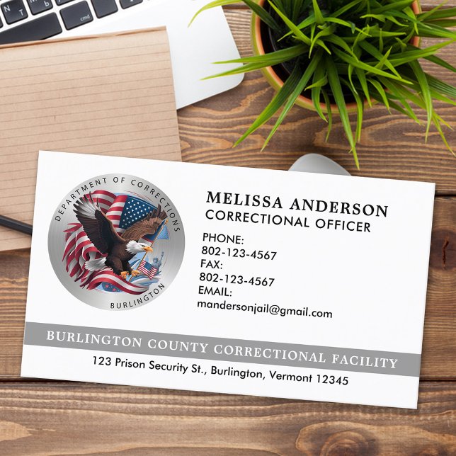 Correctional Officer Custom Law Enforcement Logo Business Card (Creator Uploaded)
