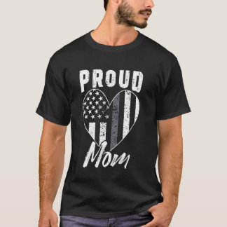 Correctional Officer Mum Mother Heart American Fla T-Shirt