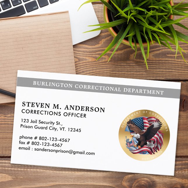 Correctional Officer Prison Law Enforcement Logo Business Card (Creator Uploaded)