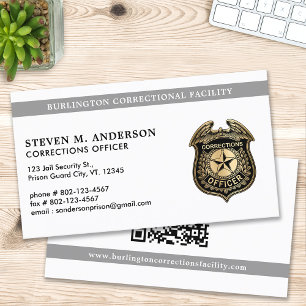 Correctional Officer Prison Security Jail QR Code Business Card