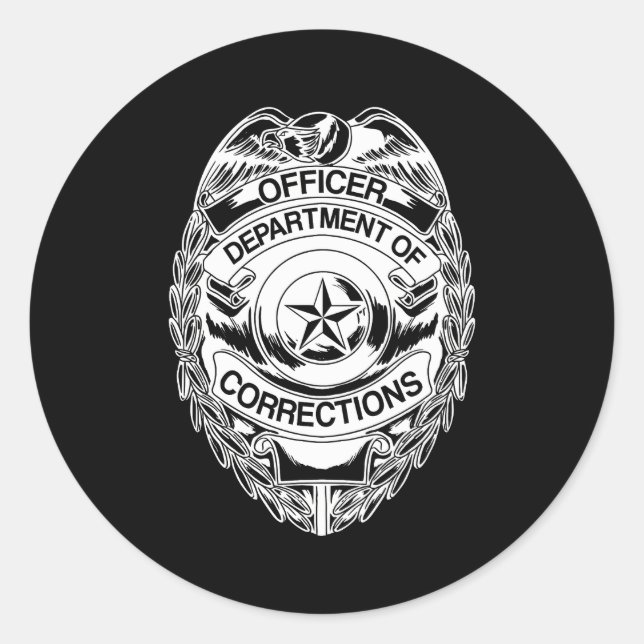 Correctional Officers Badge Gear Classic Round Sticker (Front)