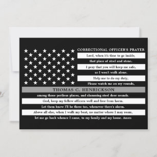 Correctional Officers Prayer Thin Grey Line Thank  You Card