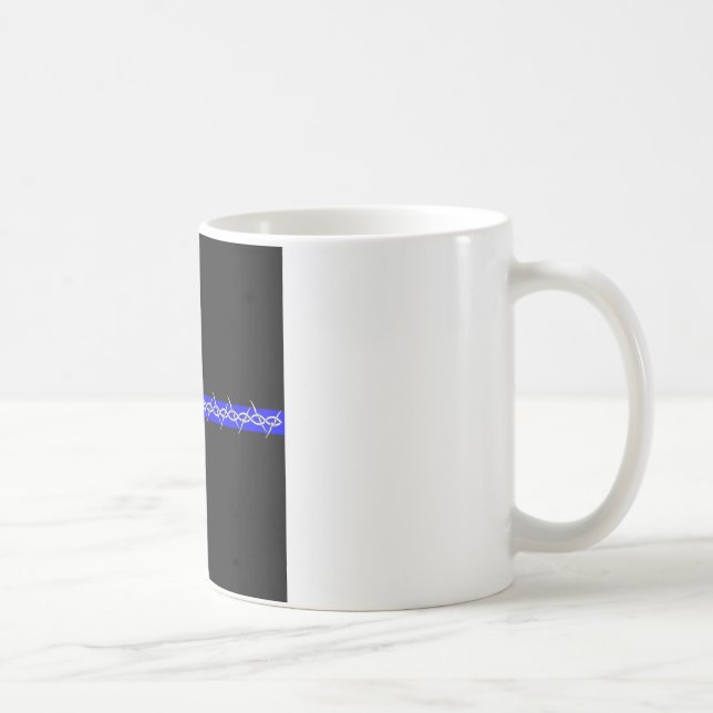 Corrections Barbed Wire Blue Line Coffee Mug (Right)
