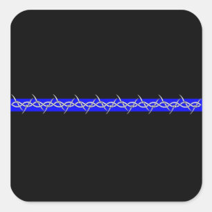 Corrections Blue Line Square Sticker