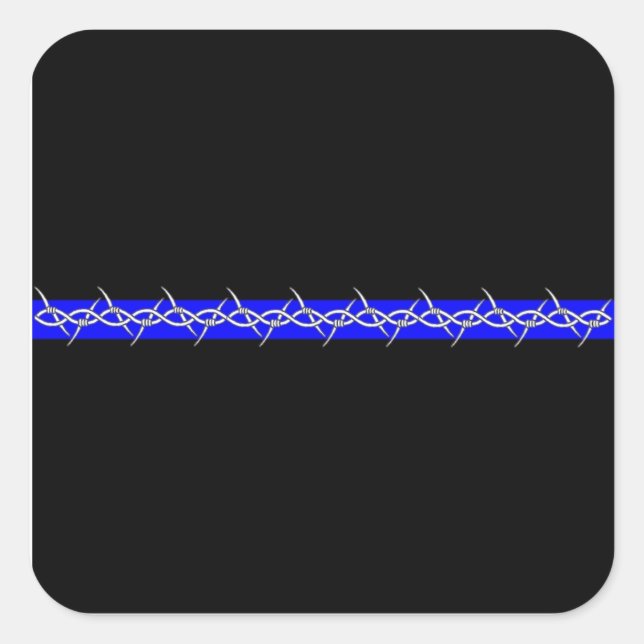 Corrections Blue Line Square Sticker (Front)