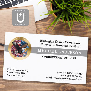Corrections Department Parole Security Badge Logo Magnetic Business Card
