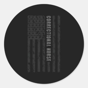 Corrections Nurse American Flag Correctional Nurse Classic Round Sticker
