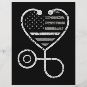 Corrections Nurse Thin Grey Line Heart US Flag Flyer