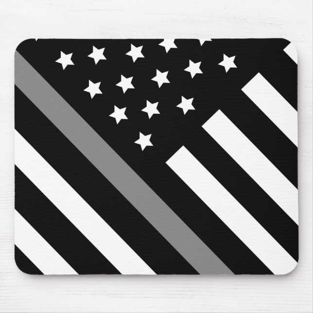 Corrections Officer Black Grey Flag Mouse Pad (Front)