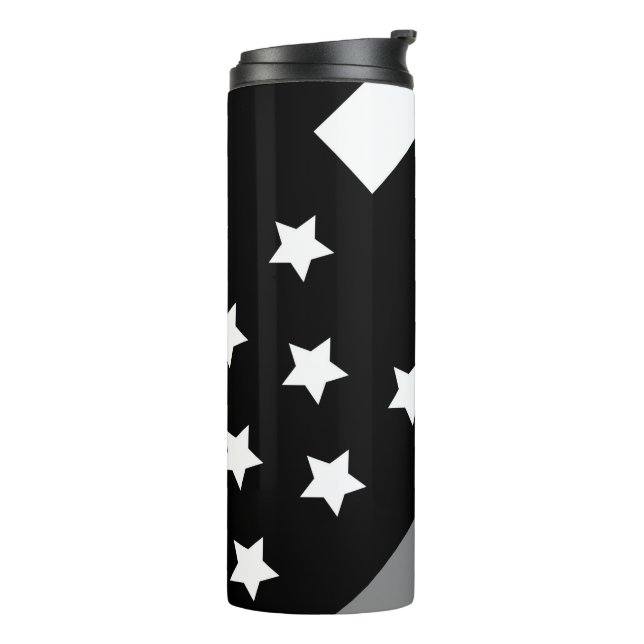 Corrections Officer Black Grey Flag Thermal Tumble Tumbler (Rotated Left)