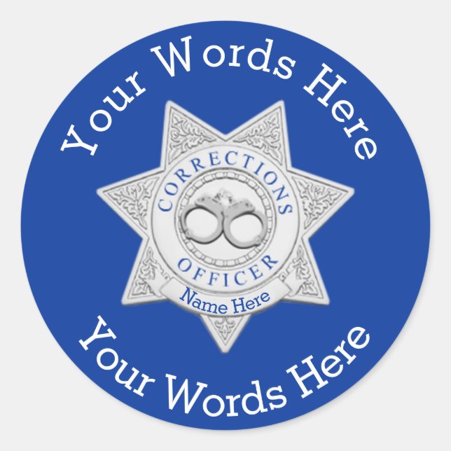 Corrections Officer Custom Classic Round Sticker (Front)