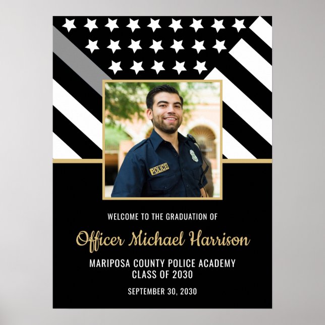 Corrections Officer Graduation Party Photo Welcome Poster (Front)
