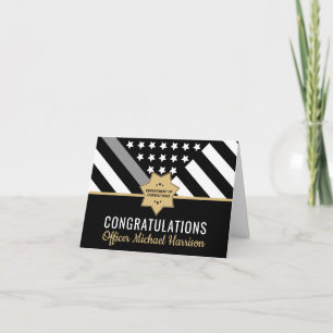 Corrections Officer Graduation Party Silver Line Card