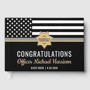 Corrections Officer Graduation Party Silver Line Guest Book