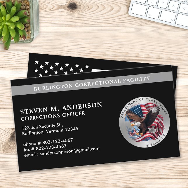 Corrections Officer Law Enforcement Custom Logo Business Card (Creator Uploaded)