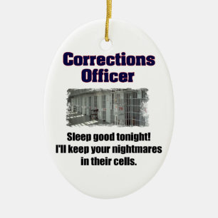 Corrections Officer Nightmares Ceramic Tree Decoration